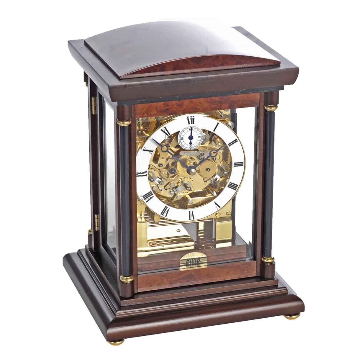 BRADLEY Walnut Finish Mantel Table Clock